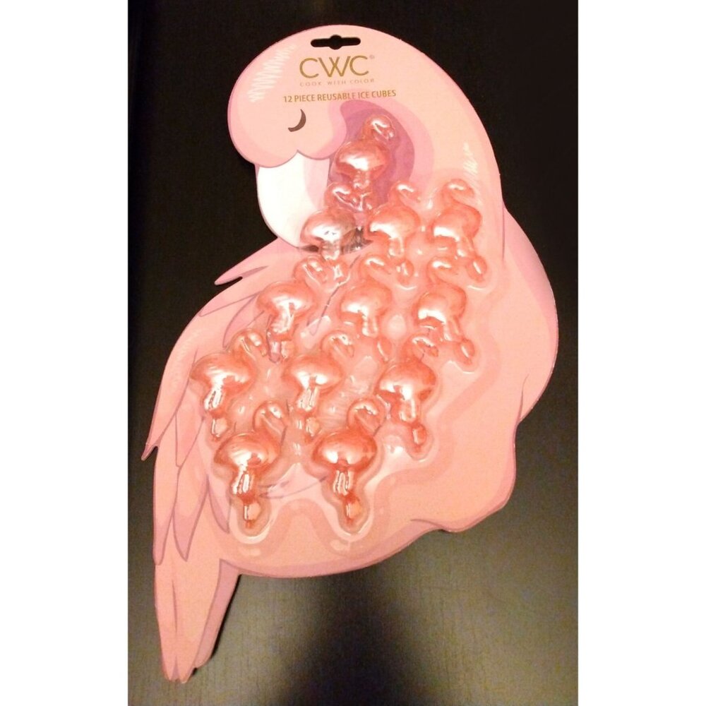 CWC 12 Piece Reusable Flamingo Ice Cubes - Picture 2 of 2